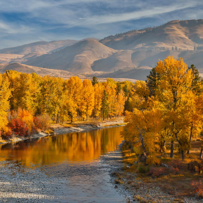 Eastern Washington State river in the autumn