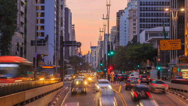 Sao Paulo traffic in the evening