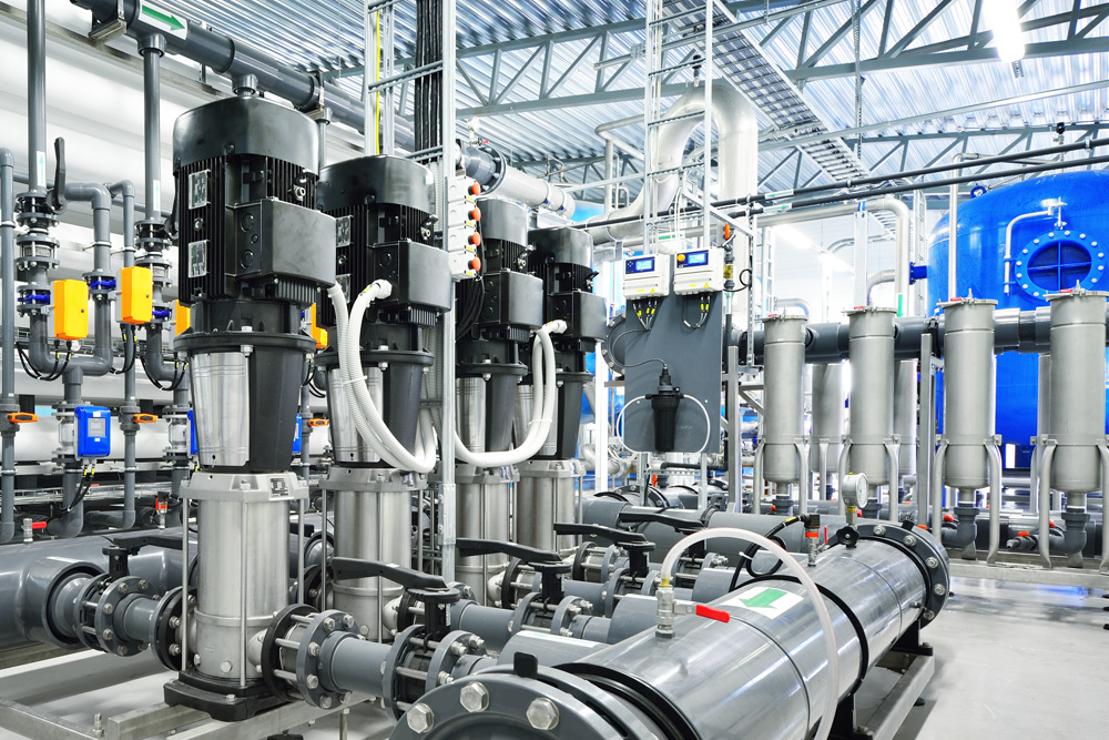 Interior of a water treatment plant